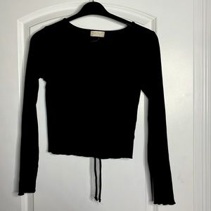 Altar’d State Ruched long sleeve Black Top